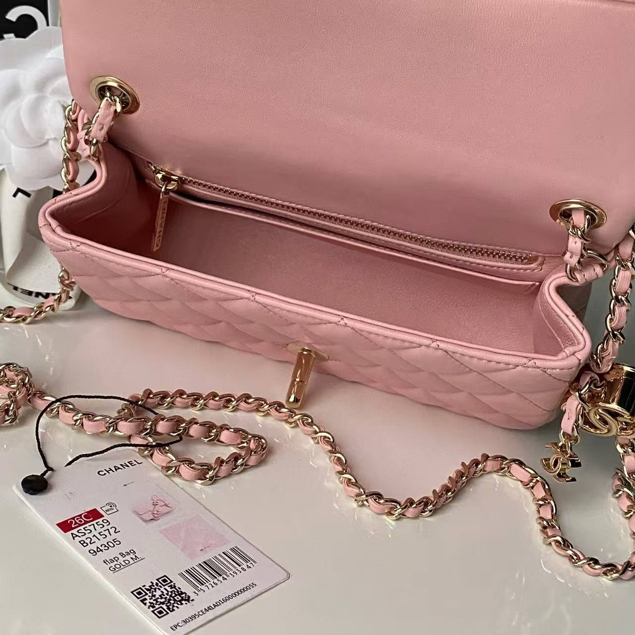 Light gold Chanel 💦26C, exquisite double C clasp, CF series