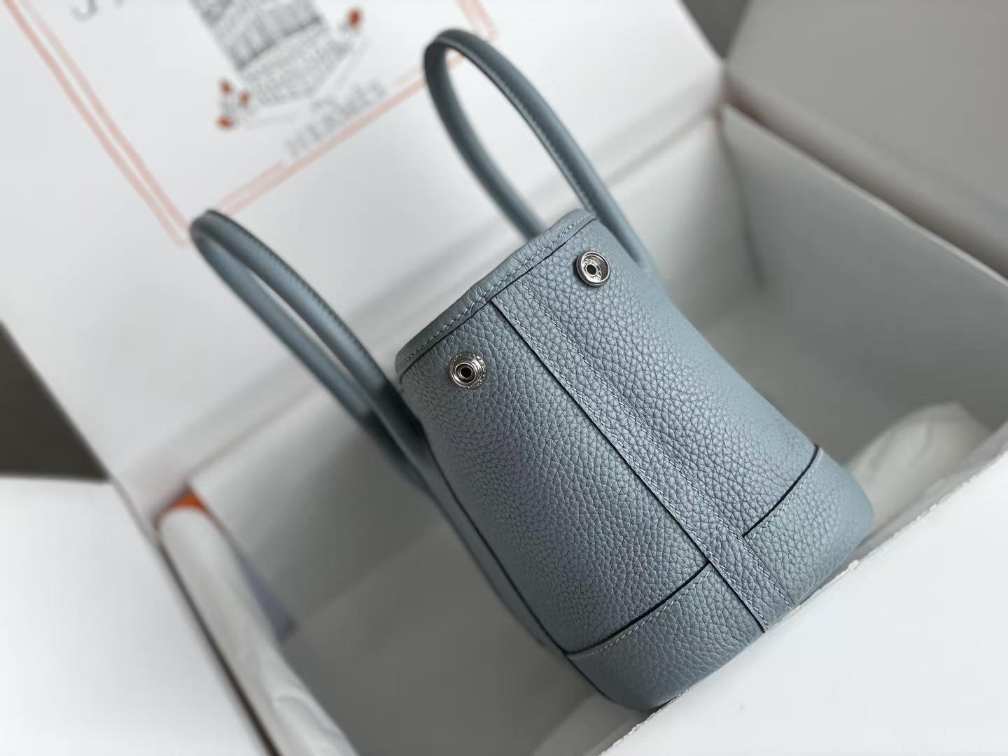 Hermès Mini Garden Bag, Linen Blue