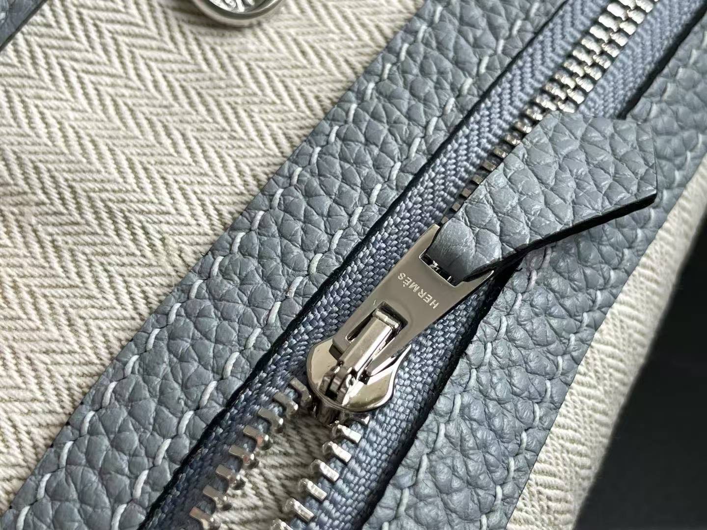 Hermès Mini Garden Bag, Linen Blue