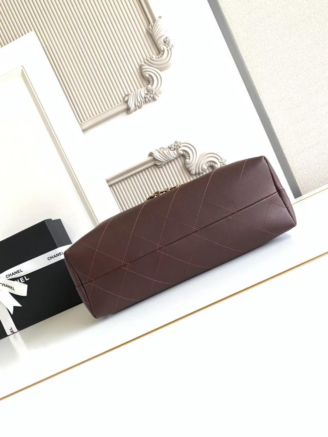 Chanel tote bag AS5634 dark brown version