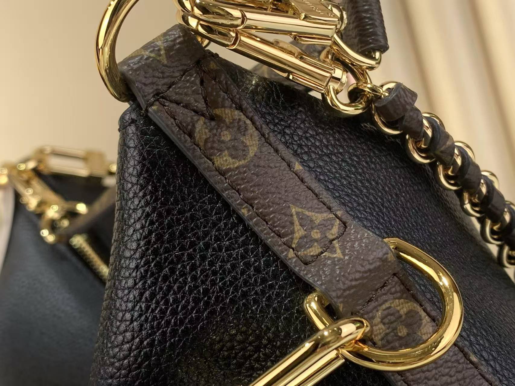 LV Multipass Grained Leather Multi-Wear Hobo Handbag