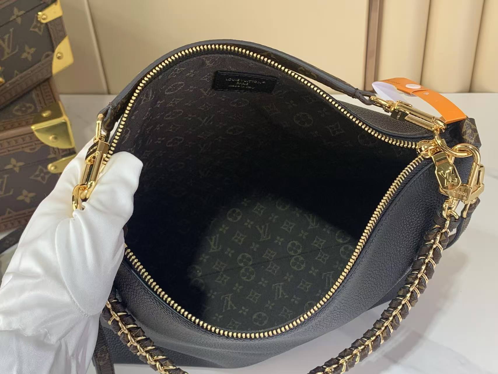 LV Multipass Grained Leather Multi-Wear Hobo Handbag