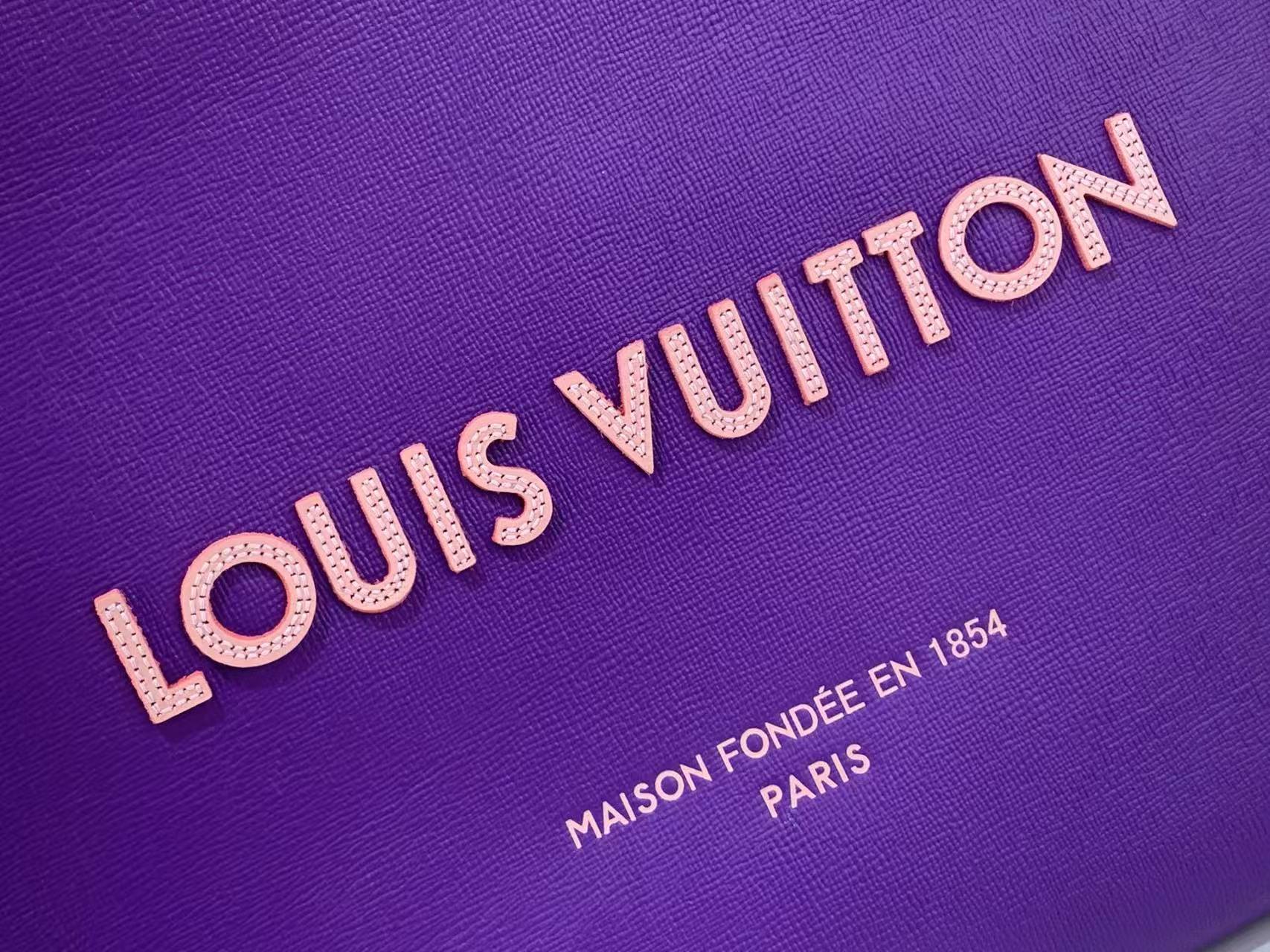 LV Mini Shopper Tote Grained Leather Two-Tone Hand & Crossbody Tote Bag
