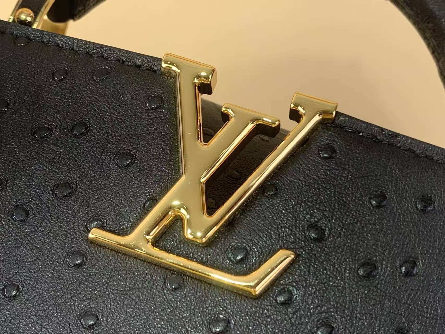 LV Capucines BB Ostrich Leather Handbag Crossbody Bag