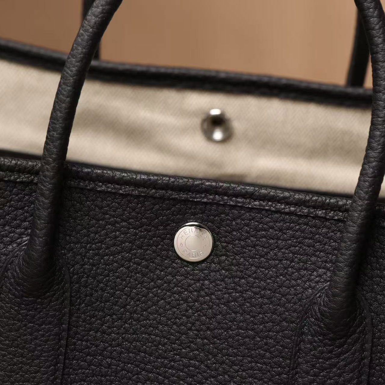 Herm è s Garden Party 30 Black Togo Leather Garden Party Tote Bag