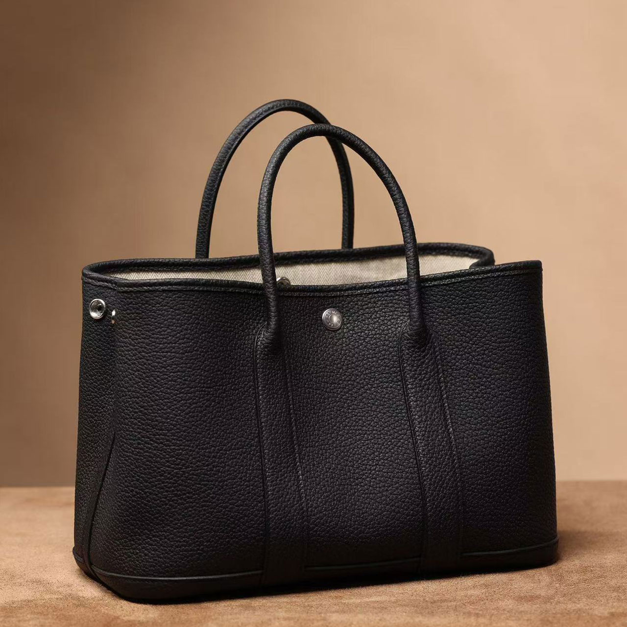 Herm è s Garden Party 30 Black Togo Leather Garden Party Tote Bag