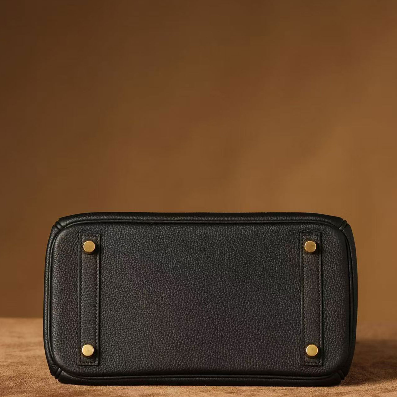Herm è s Birkin 25 Black Togo Leather Gold Buckle Platinum Bag