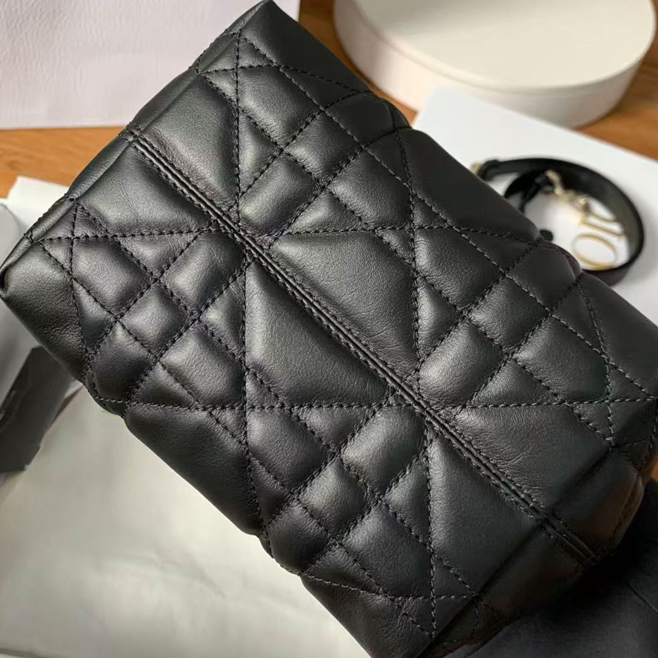 Dior Mini Book Tote Black Vine Pattern Sheepskin Mini Tote Bag