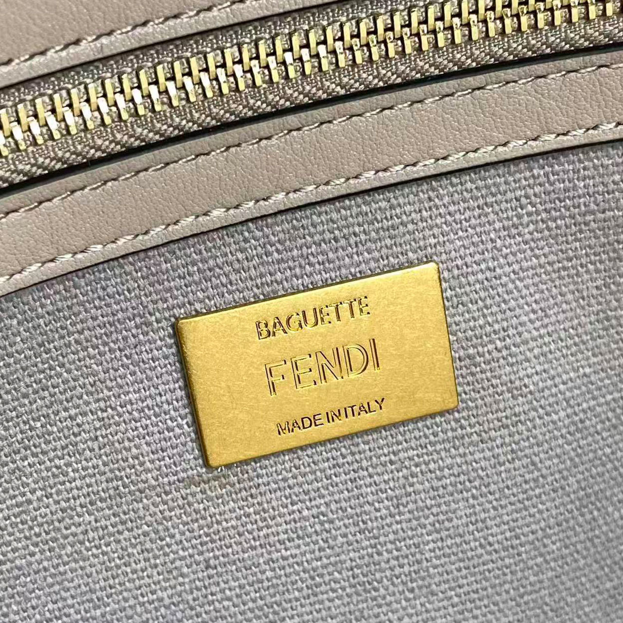FENDI Baguette Grey White FF Old Flower Method Stick Underarm Bag