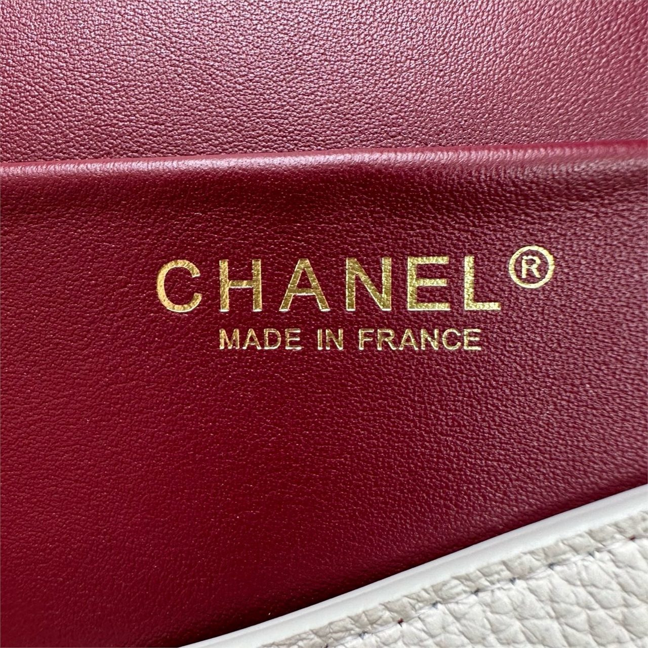 CHANEL milk white caviar cowhide long crossbody envelope French stick bag