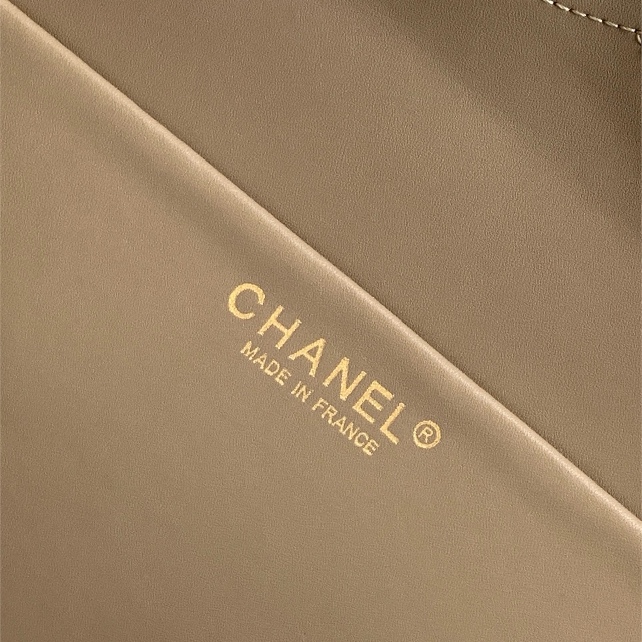 CHANEL khaki suede diamond grid long CF chain underarm bag