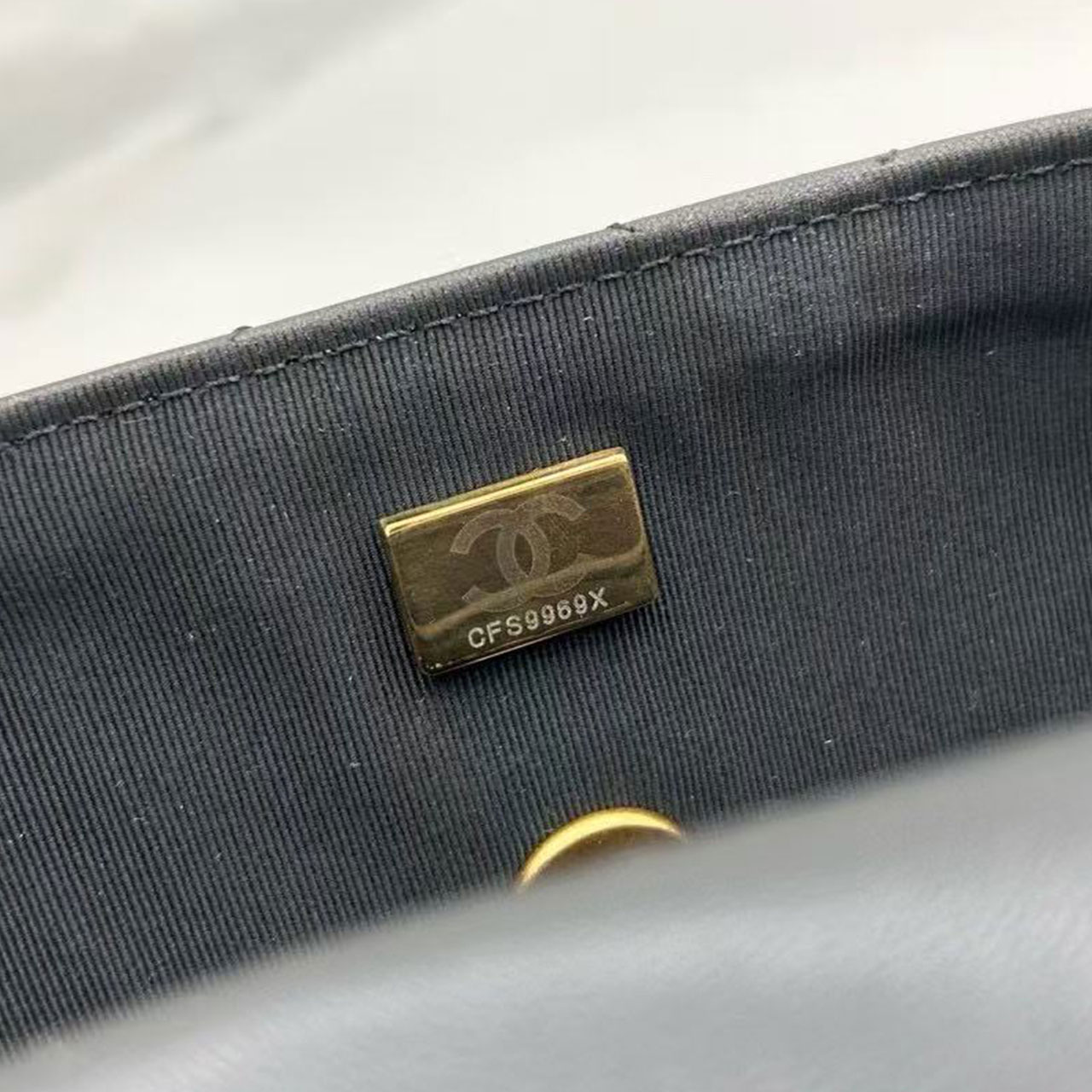 CHANEL Black Lambskin Lingge perfume Bottle Badge CF Flap Chain Bag