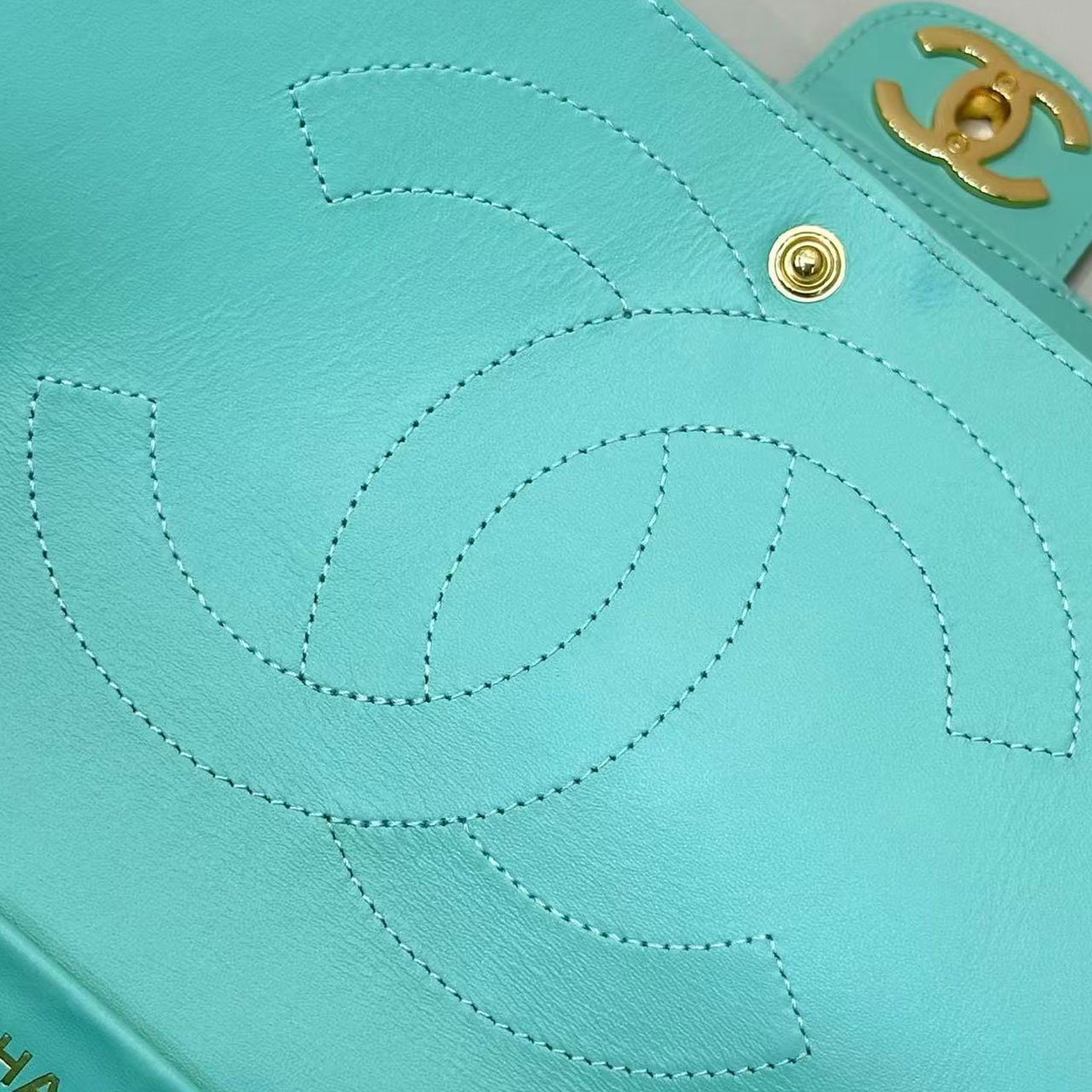 Chanel Classic Flap Jumbo Mint Green suede classic diamond grille bag