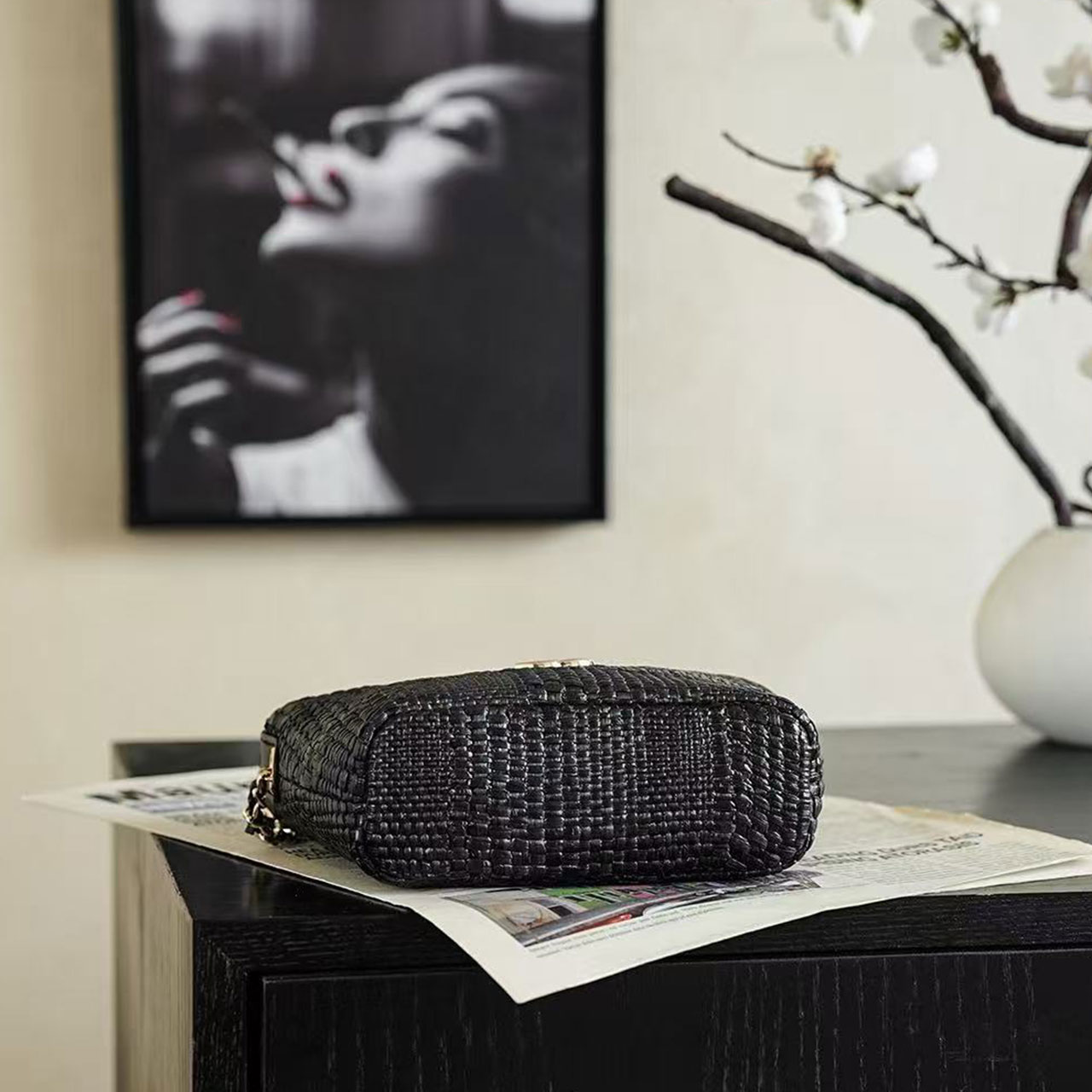𝐂𝐡𝐚𝐧𝐞𝐥𝟐𝟔𝐏 Grass woven 𝐋𝐏 Lunch box bag