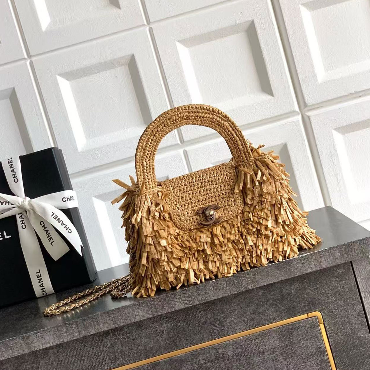 CHANEL 26S woven tassel handbag