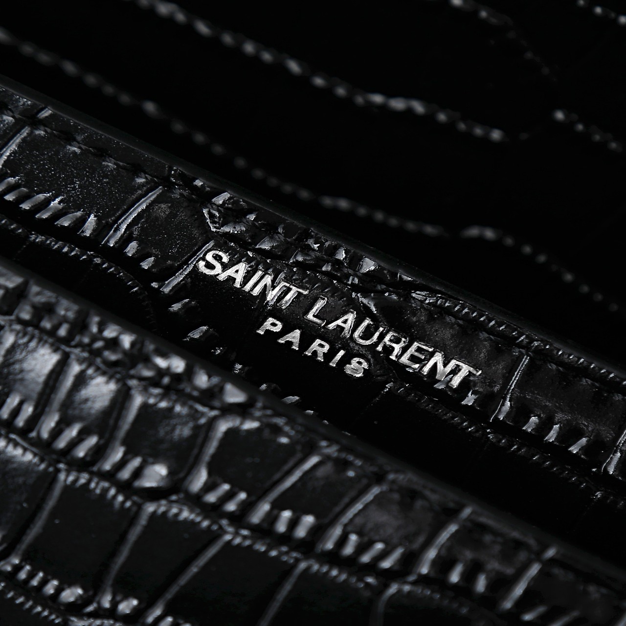 YSL Kate Medium Crocodile Embossed Chain Bag