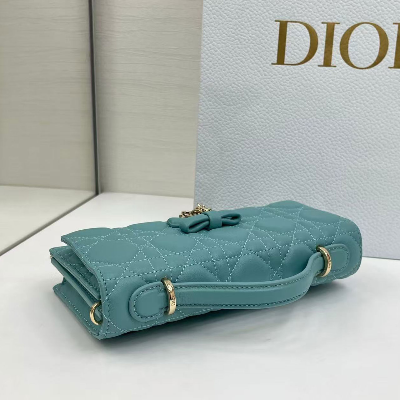 Dior Lady Dior Mini East-West Handbag With Bow