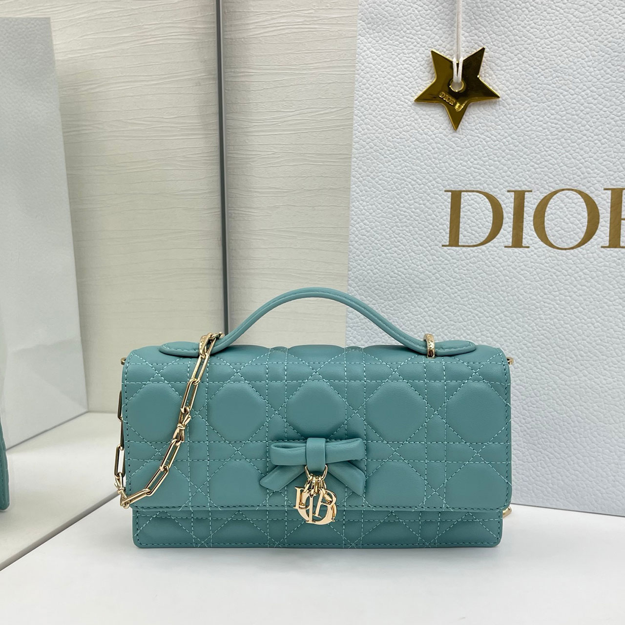 Dior Lady Dior Mini East-West Handbag With Bow
