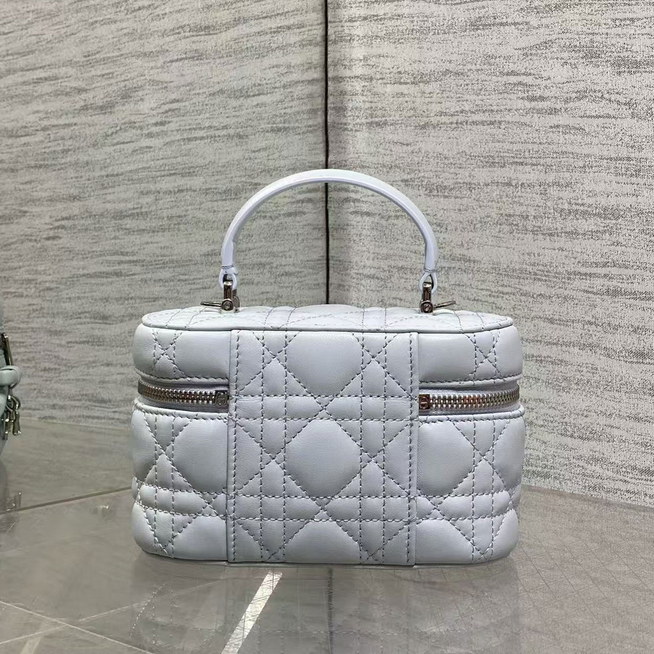 Dior Cannage Mini Vanity Case With Bow