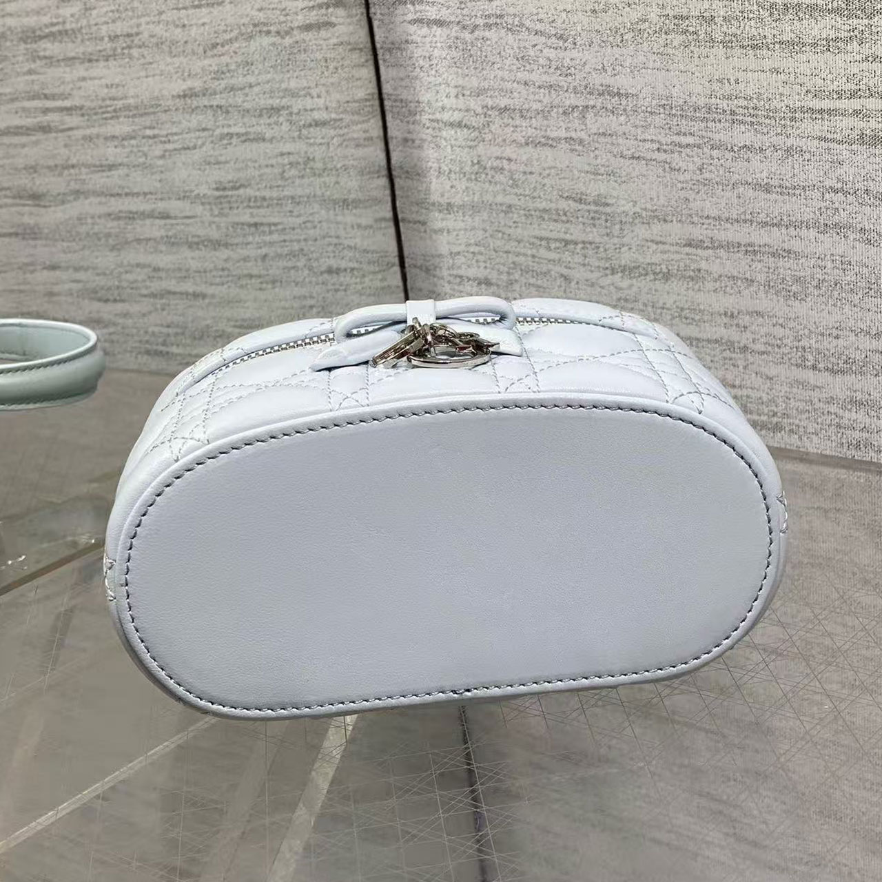 Dior Cannage Mini Vanity Case With Bow
