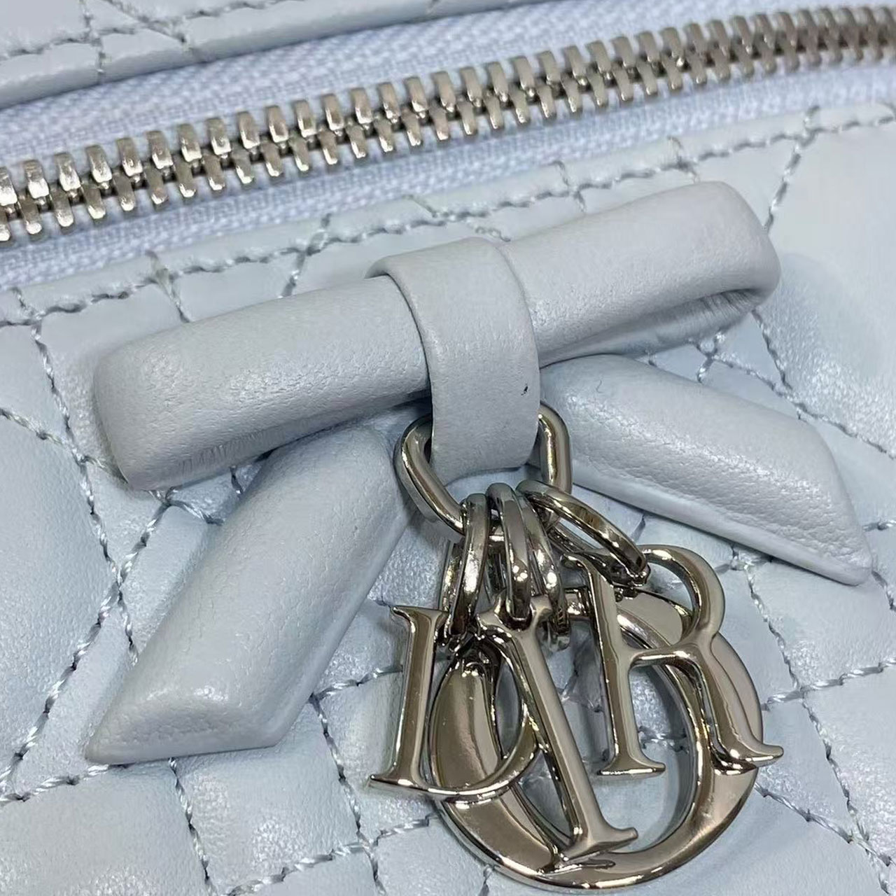 Dior Cannage Mini Vanity Case With Bow