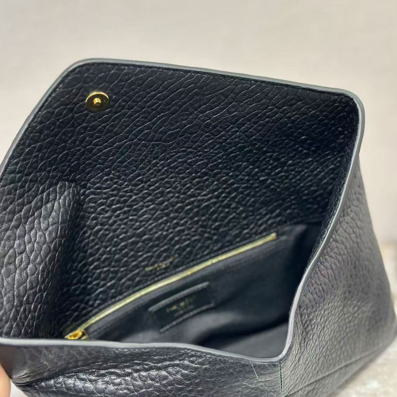 YSL Envelope Grain Leather Clutch Bag