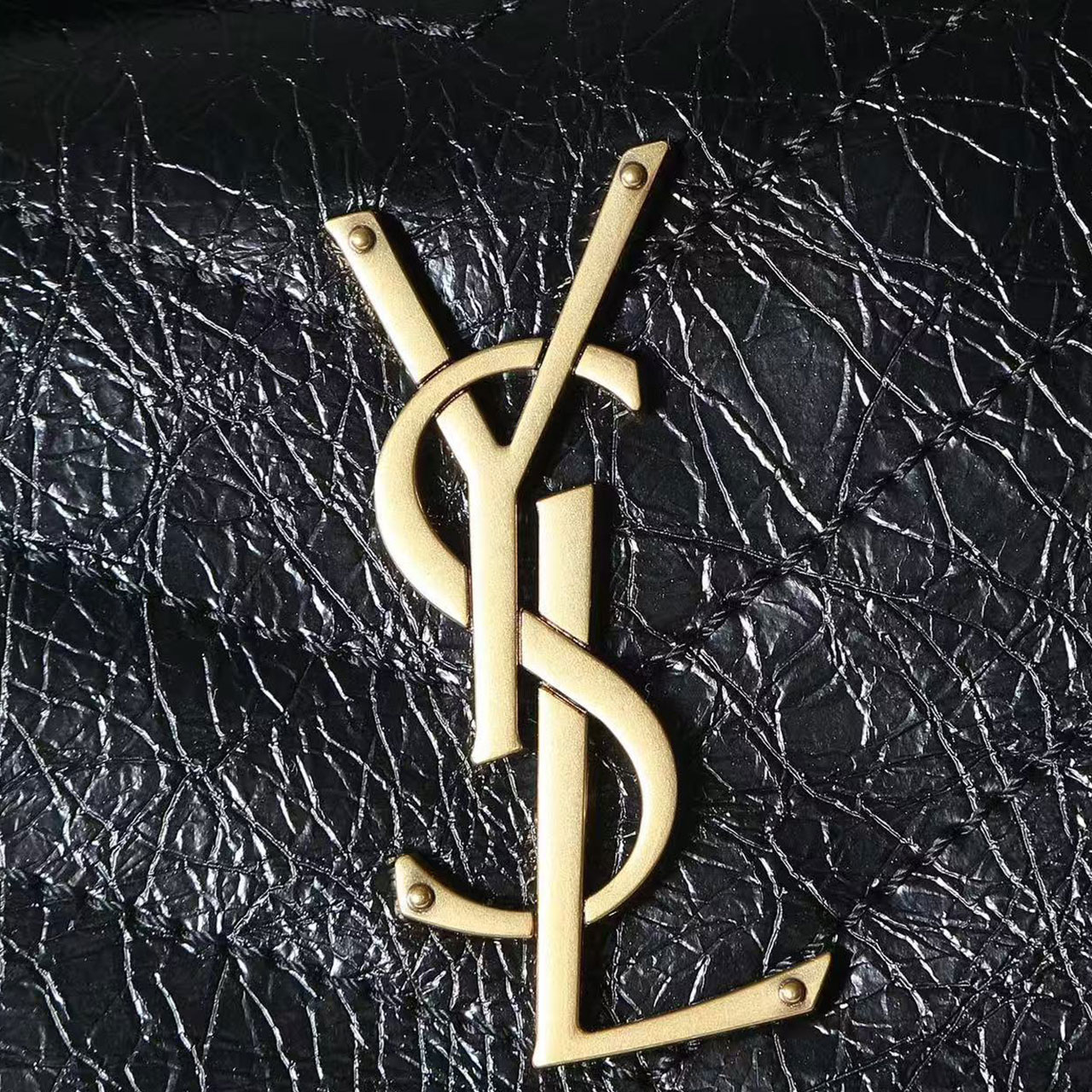 YSL Niki Medium Crinkled Leather Chain Bag