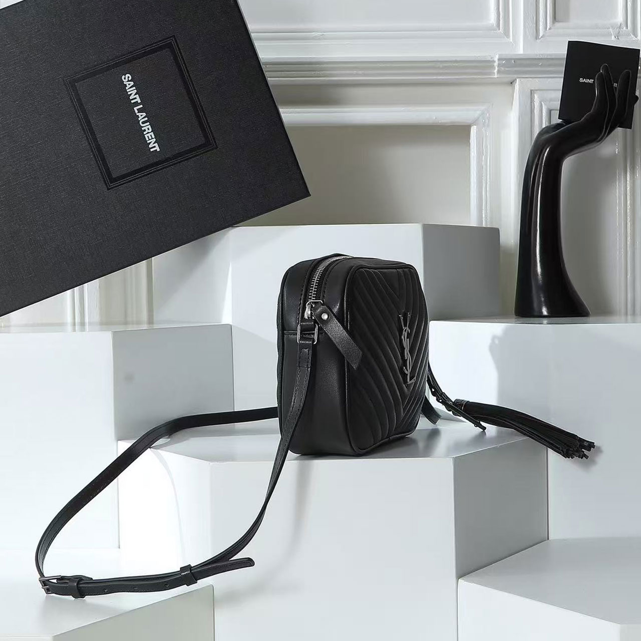 YSL Lou Camera Bag - Apricot Gold Buckle