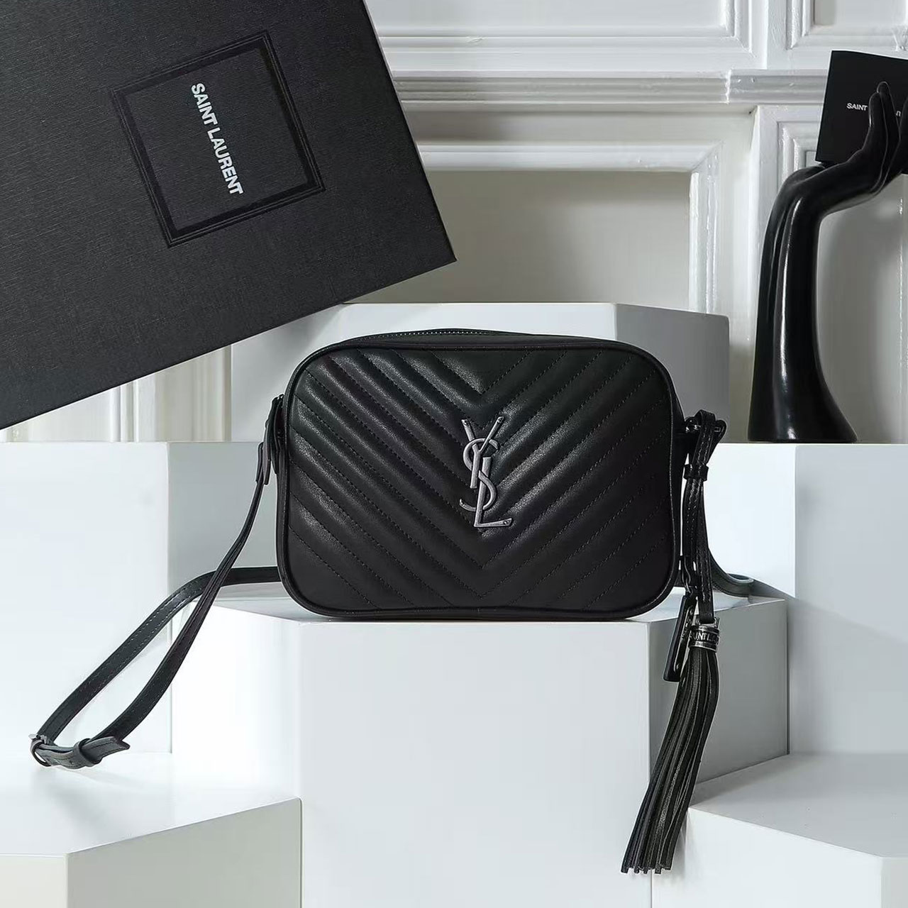 YSL Lou Camera Bag - Apricot Gold Buckle