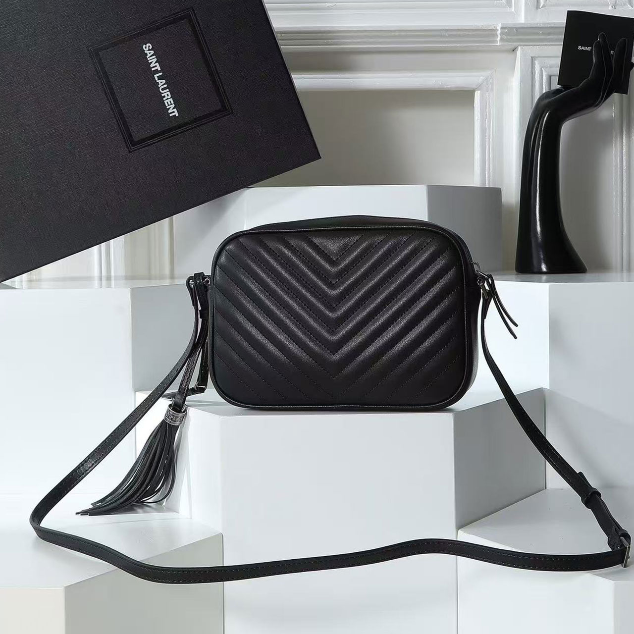 YSL Lou Camera Bag - Apricot Gold Buckle