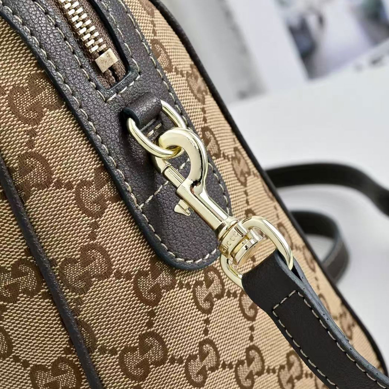 Gucci Horsebit Web Stripe GG Supreme Boston Handbag