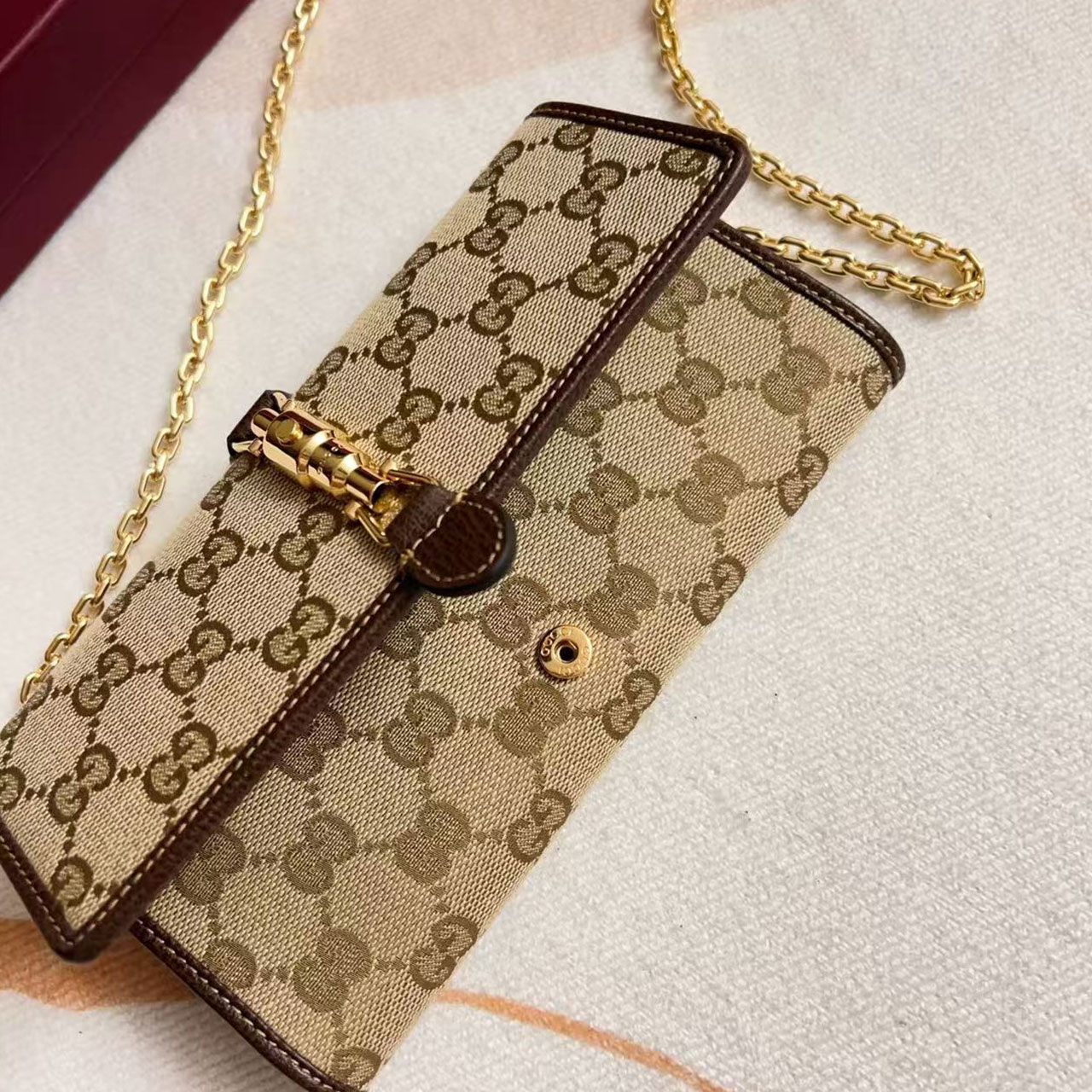 Gucci Jackie 1961 GG Supreme Chain Wallet Crossbody Bag