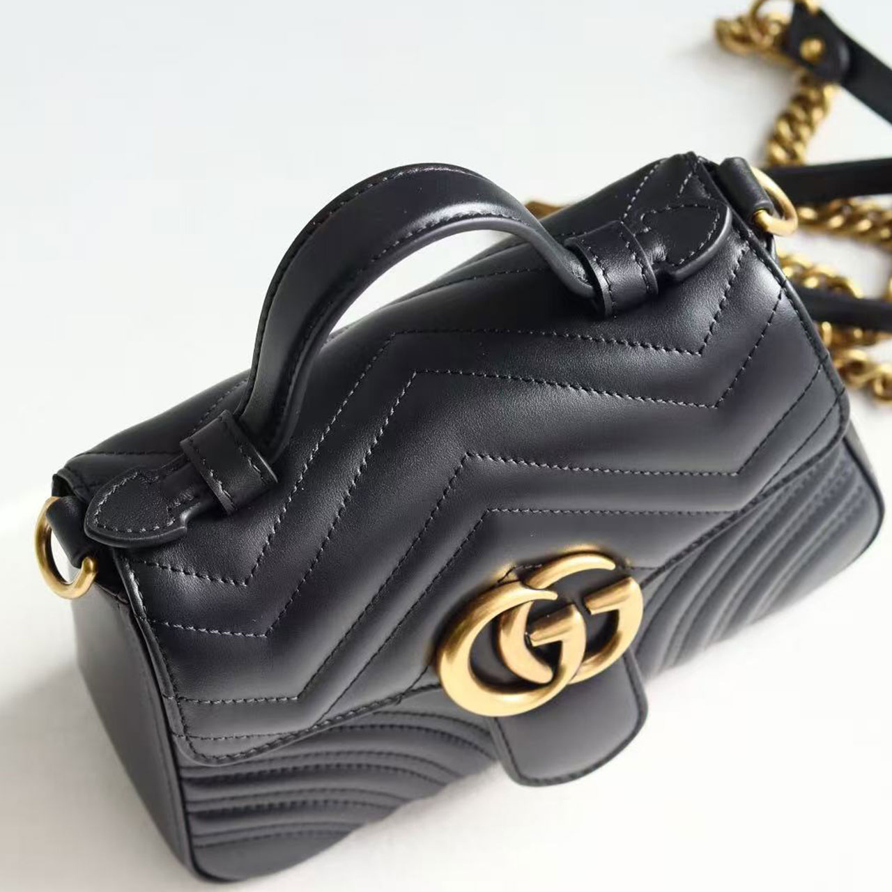 Gucci GG Marmont Mini Top Handle Shoulder Bag
