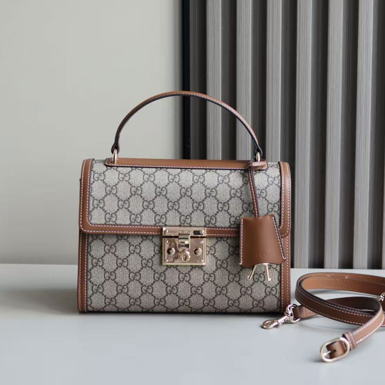 Gucci Padlock GG Supreme Small Top Handle Shoulder Bag