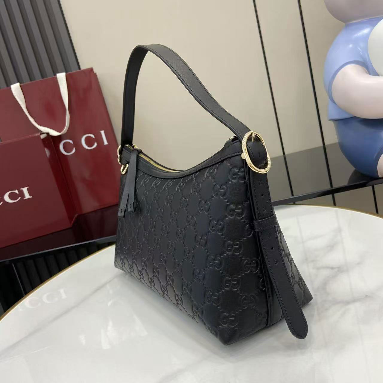Gucci Emblem Series Medium Shoulder Backpack