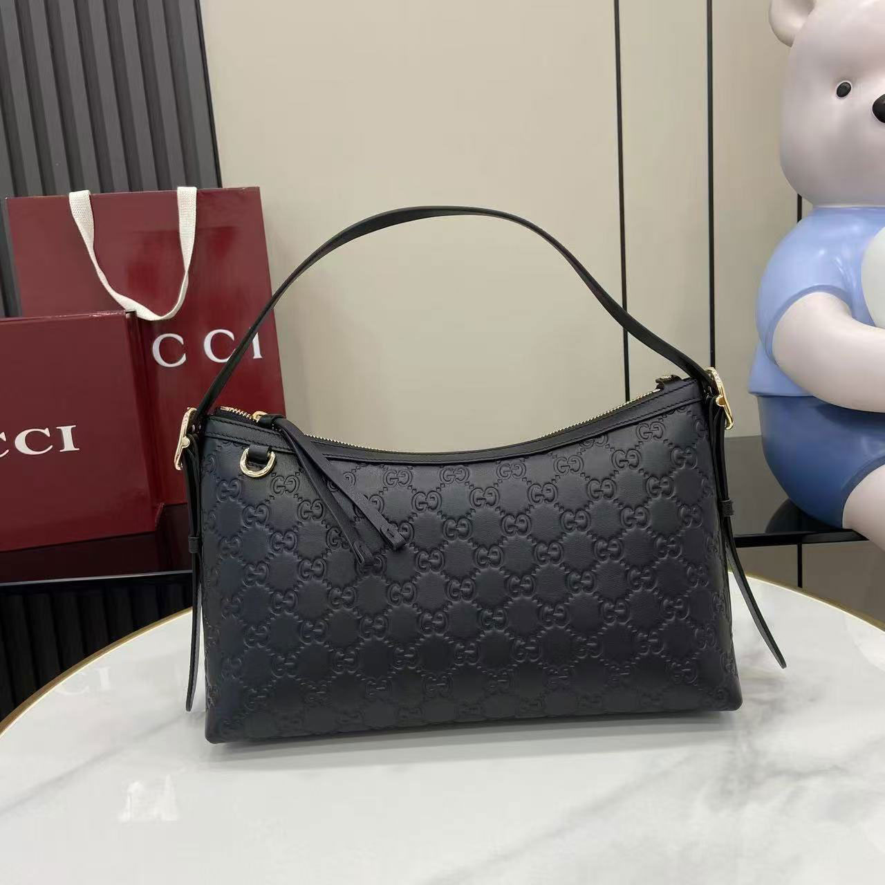 Gucci Emblem Series Medium Shoulder Backpack